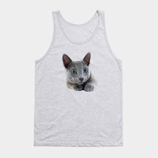 Russian Blue Cat Kitten Blue eyes Tank Top